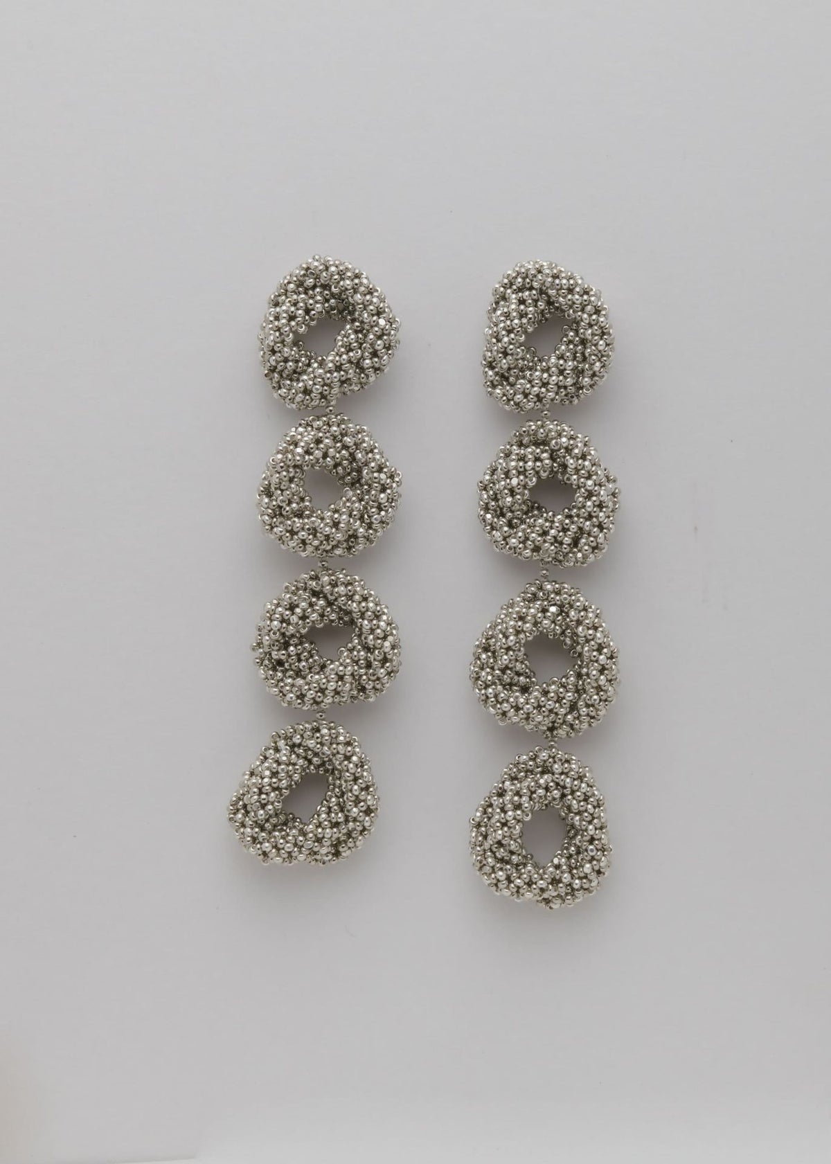 EARRINGS FOUR HAIKURI PLATINUM SILVER