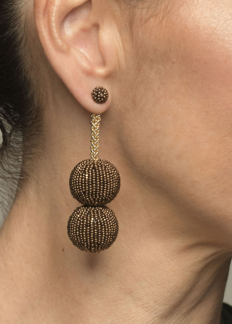 EARRINGS ORBIT SATEL GOLD PLATINUM COPPER