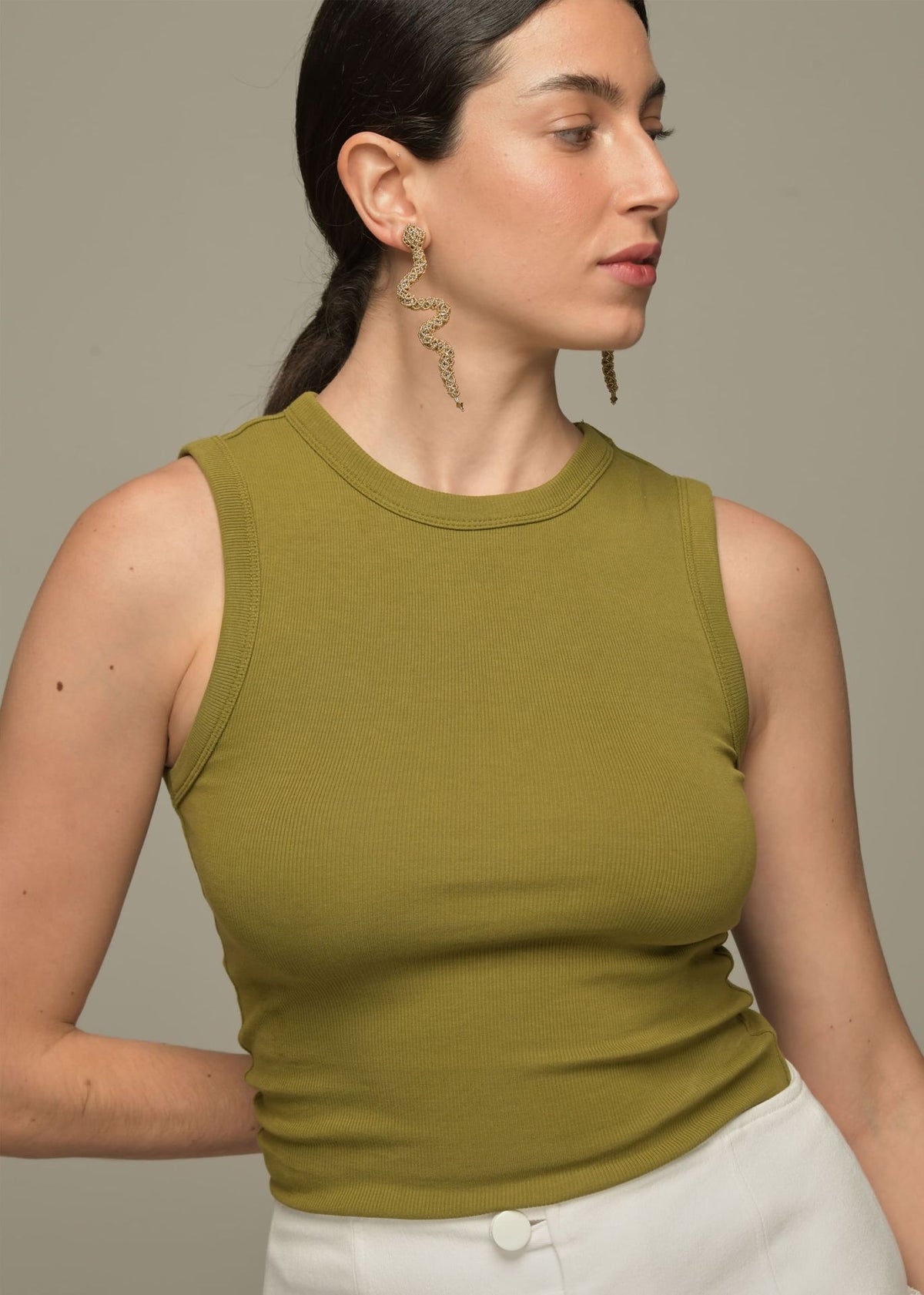 NAWI SNAKE EARRINGS GOLD PLATINUM