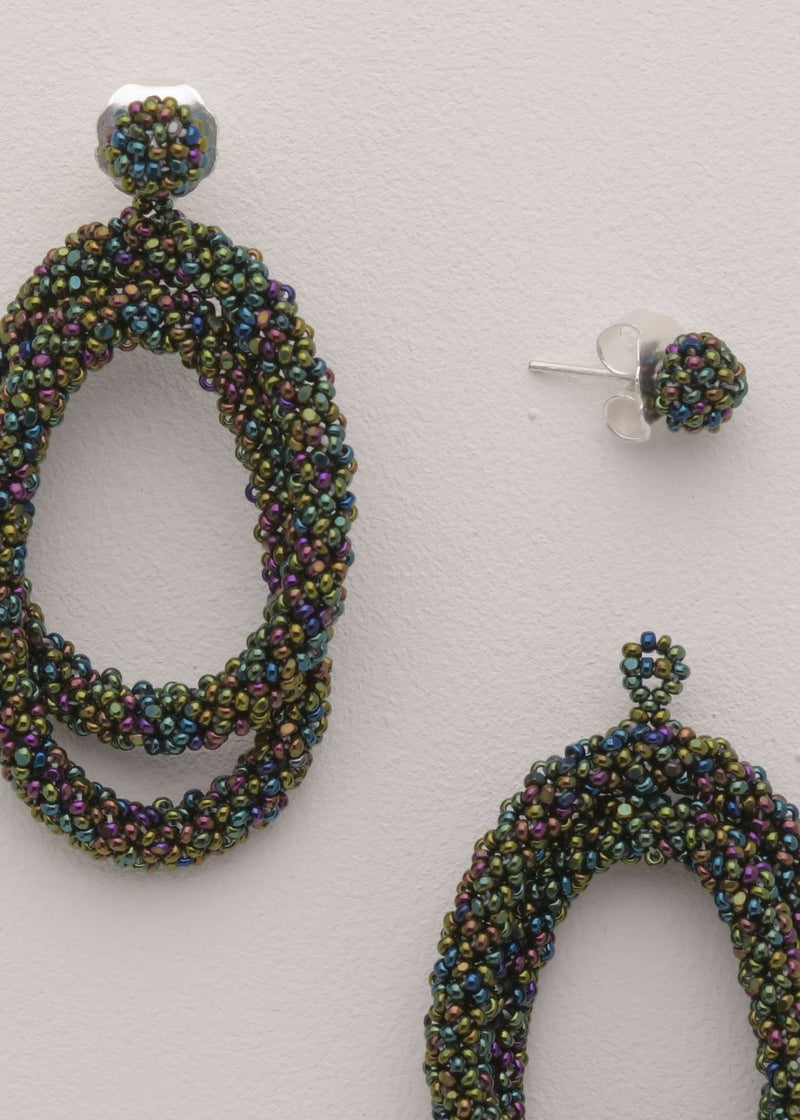 ITSARI HAIKURI IRIDESCENT GREEN EARRINGS