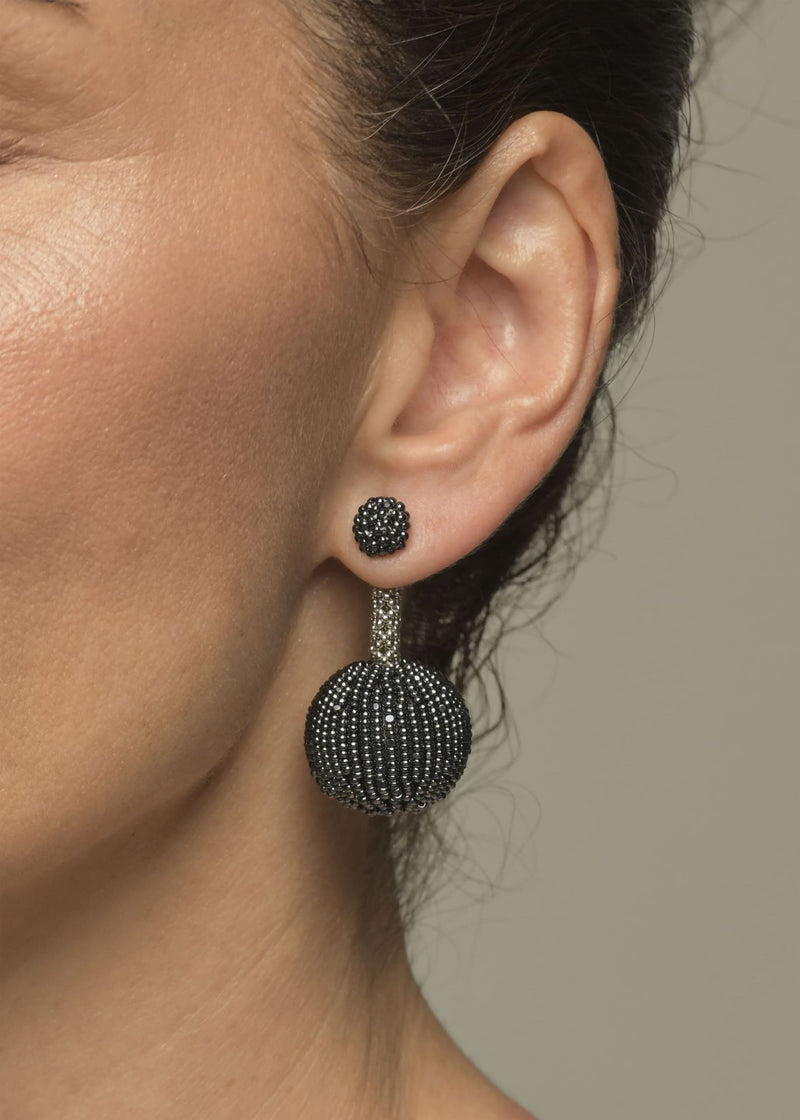 EARRINGS CENTER SATEL PLATINUM GRAY METALLIC