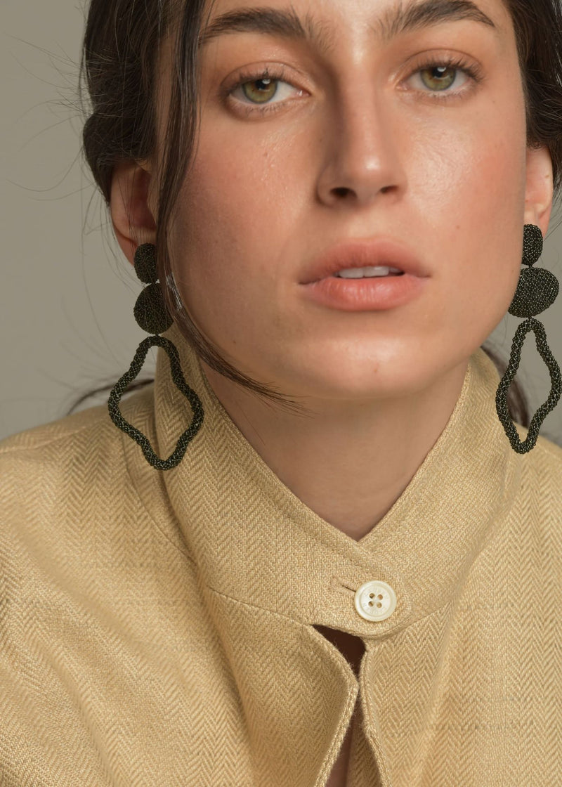 TAWARI HAUTE PETROLEUM GREEN EARRINGS