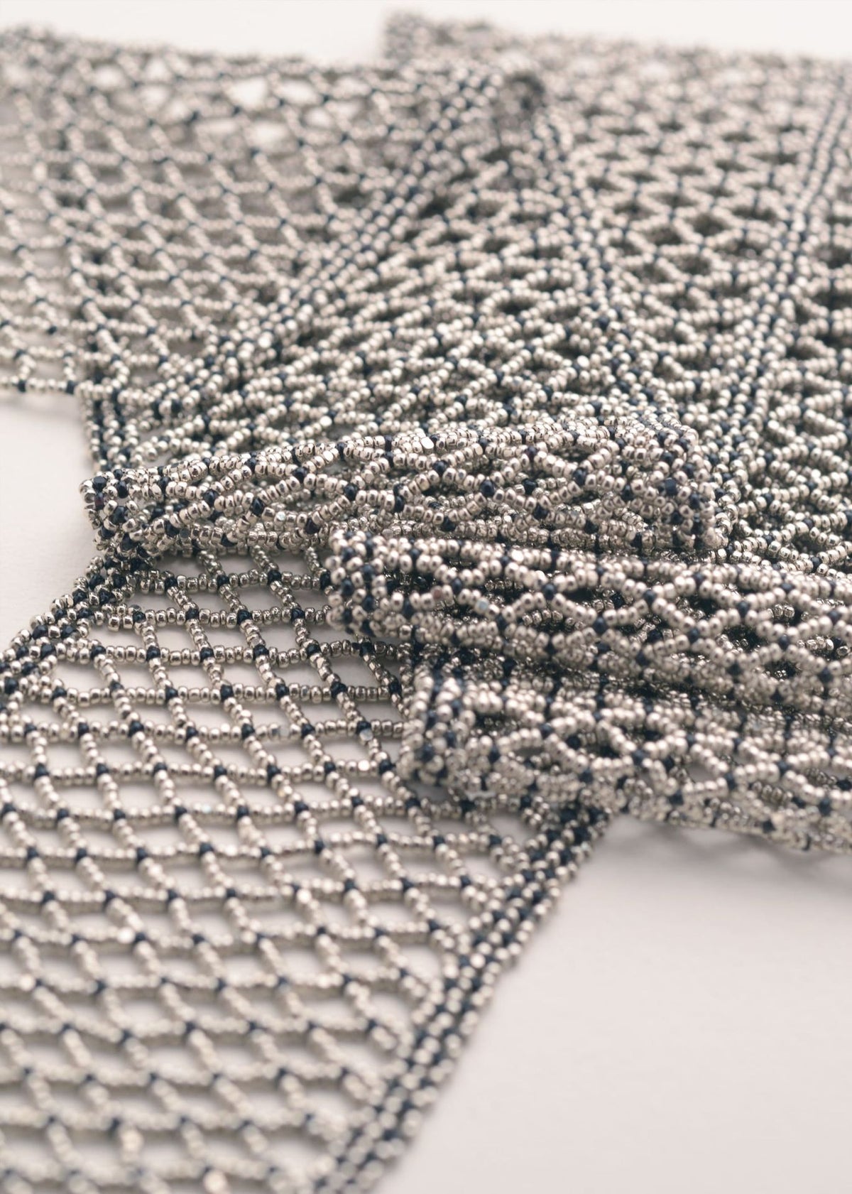 OPEN-KNIT FOULARD PLATINUM BLACK