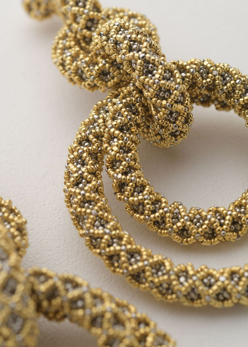NAWI EARRINGS FIVE HOOPS GOLD PLATINUM