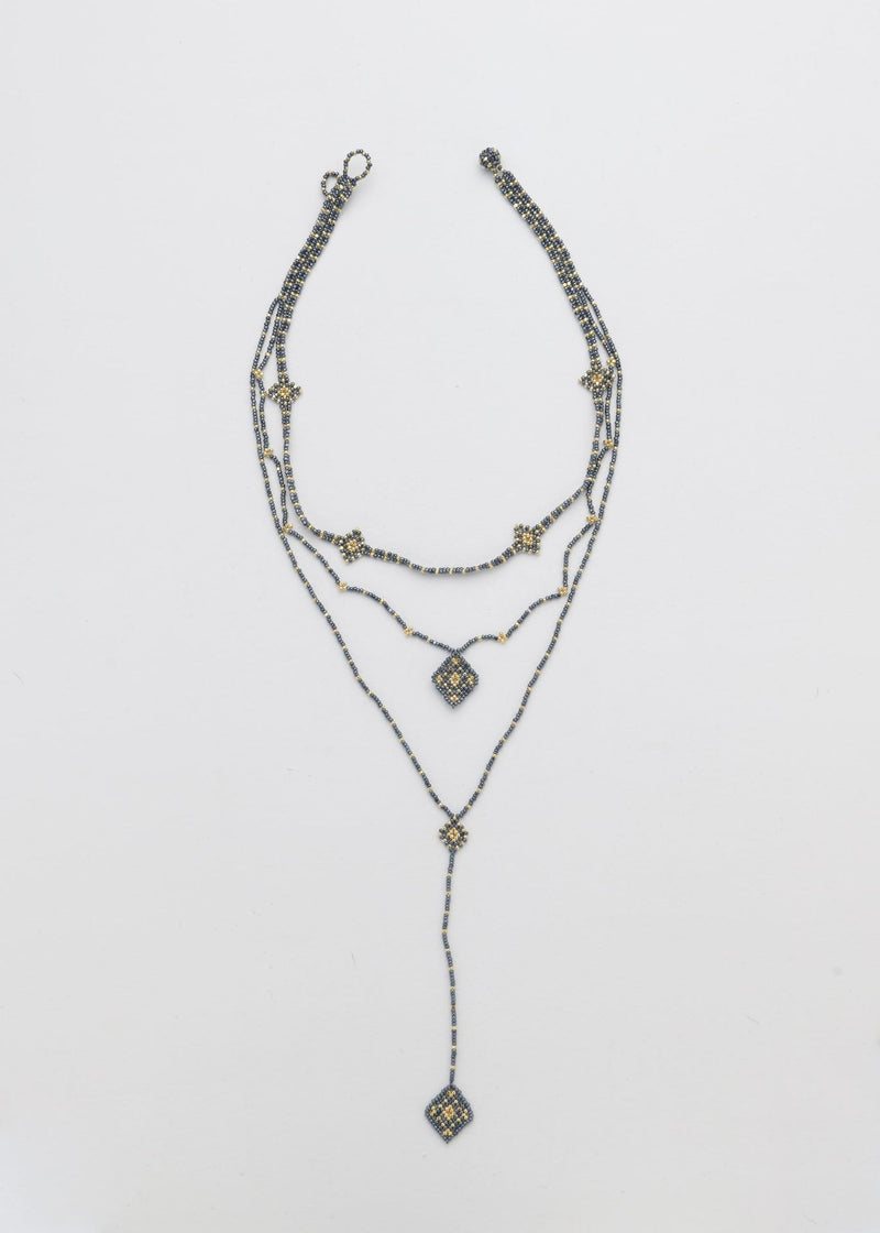 WIXA LINEAR NECKLACE METALLIC GREY GOLD