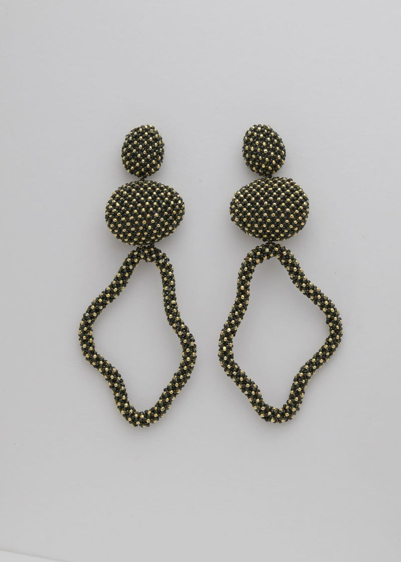 HAUTE TAWARI BLACK GOLD EARRINGS