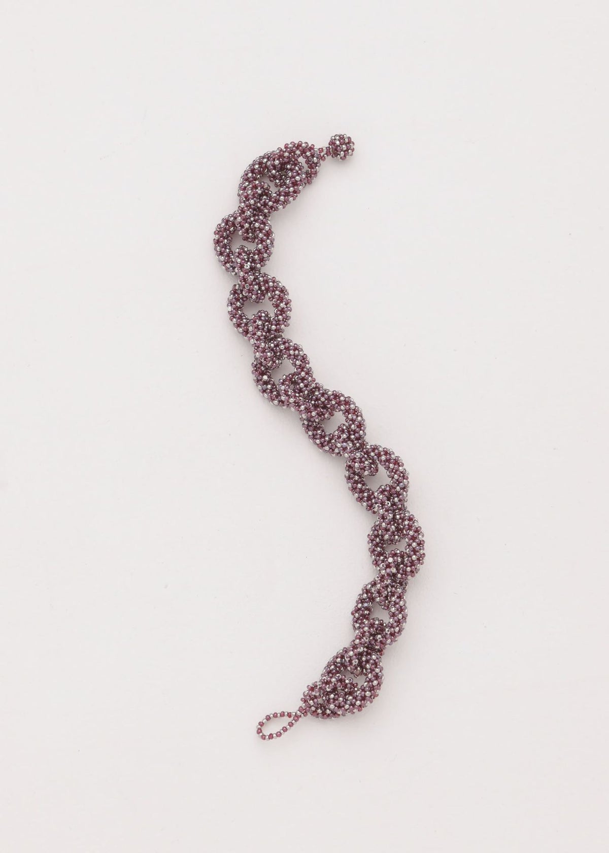 HUTA BRACELET CHAIN PLATINUM TG GARNET LUSTER