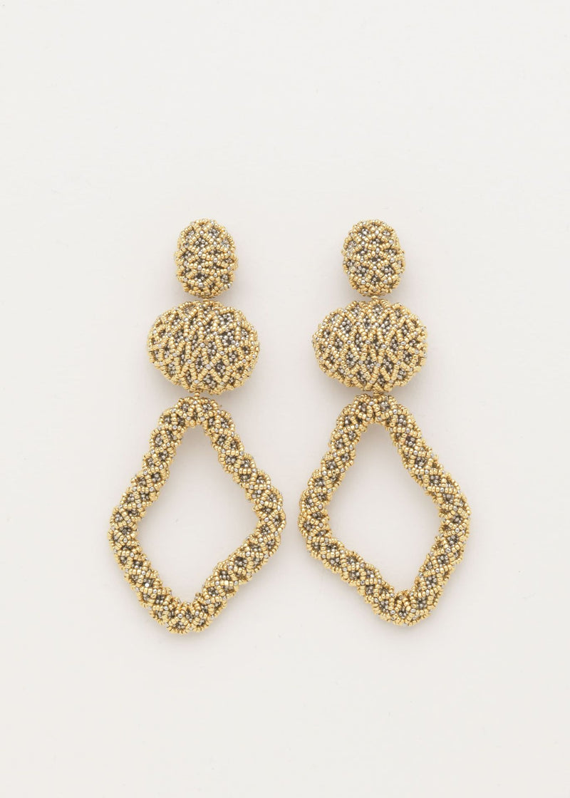 ARETES HAUTE TEJIDO ABIERTO TAWARI ORO PLATINO