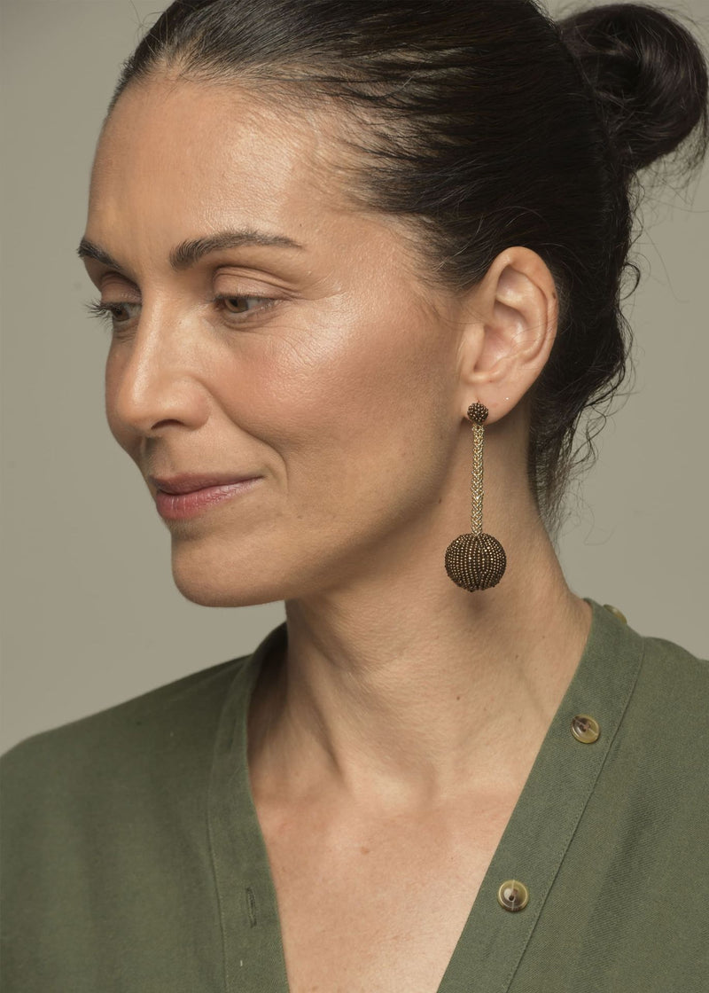 EARRINGS ORBIT SATEL GOLD PLATINUM COPPER