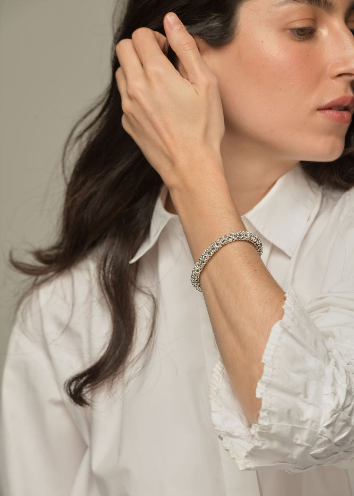 HUTA SNAKE NAWI BRACELET SILVER PLATINUM