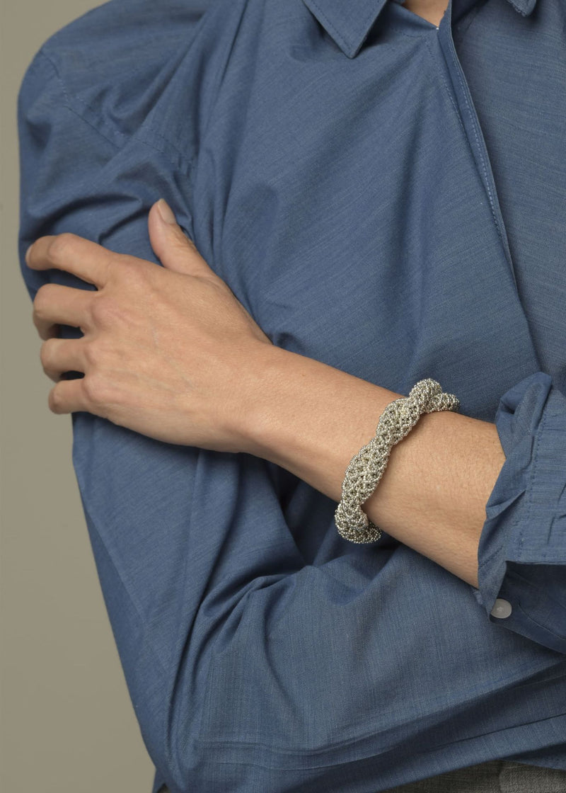 NAWI DORSAL BRACELET PLATINUM SILVER