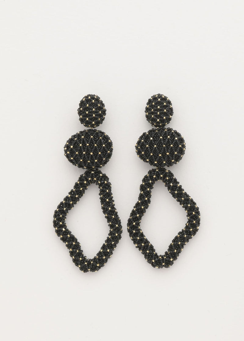 ARETES HAUTE TEJIDO ABIERTO TAWARI ORO NEGRO