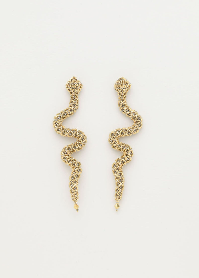 ARETES SERPIENTE NAWI ORO PLATINO