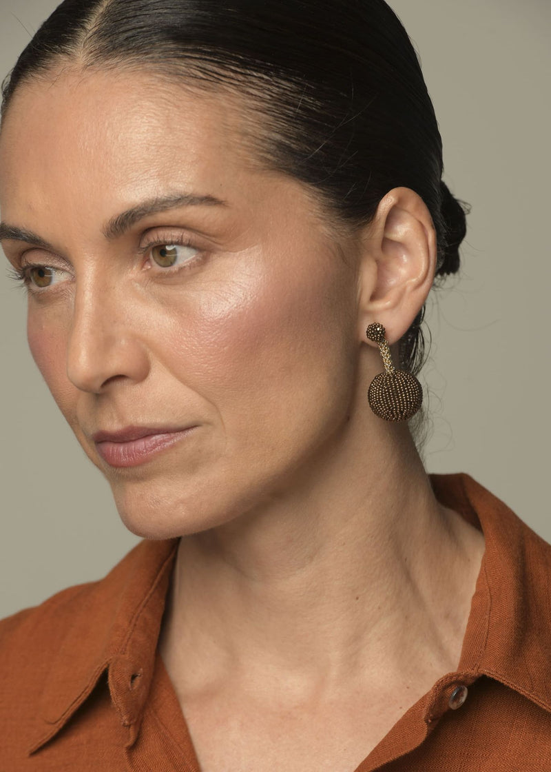 SATEL CENTER EARRINGS GOLD PLATINUM COPPER