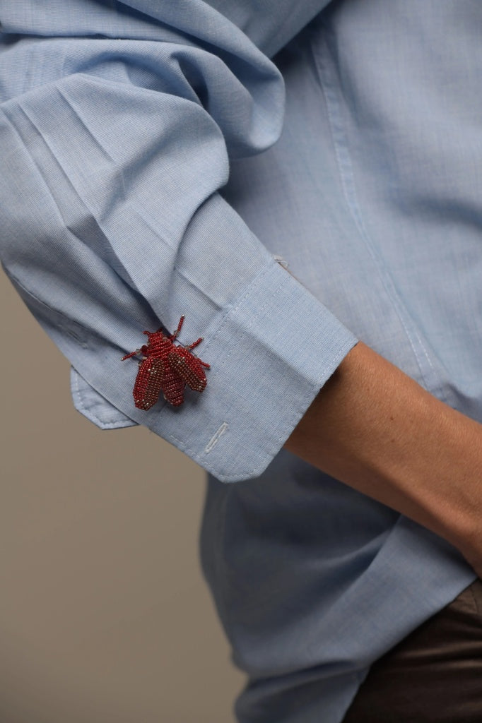 BROCHE MOSCA ROJO CEREZA