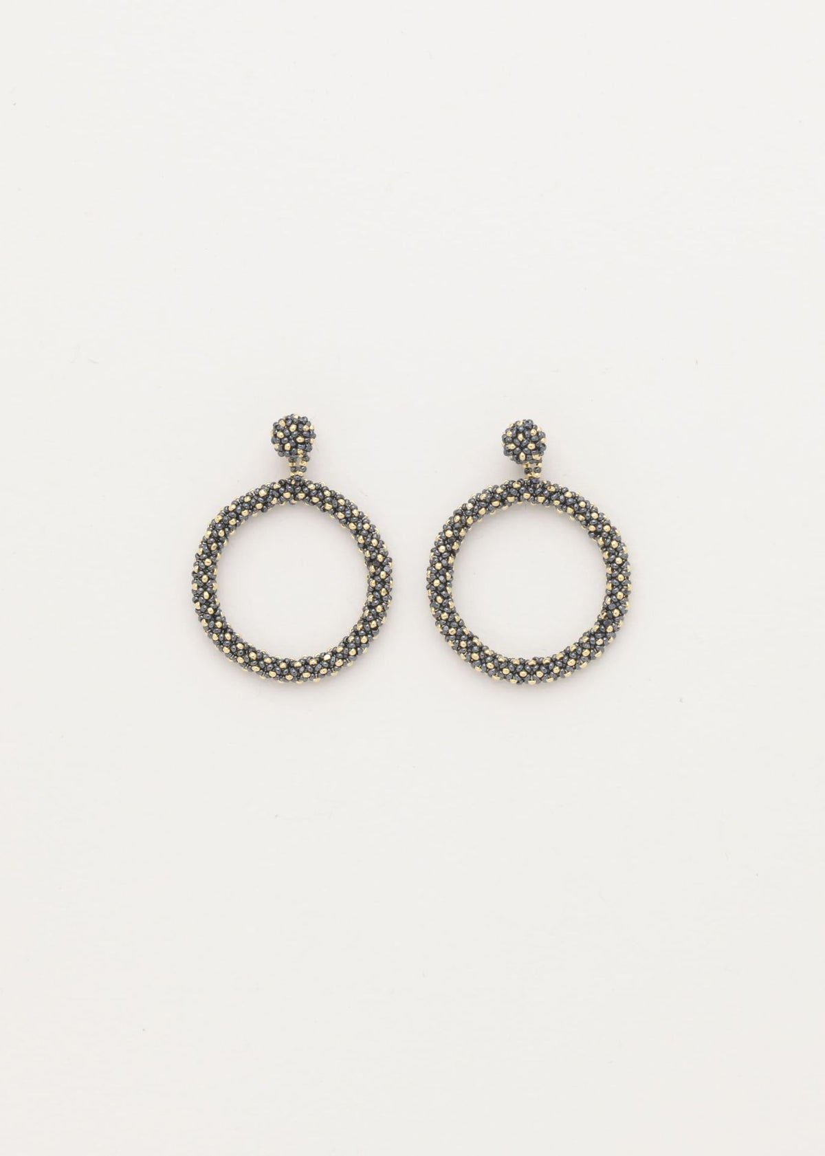 ARETES UN ARO MARTHA ORO GRIS METALICO