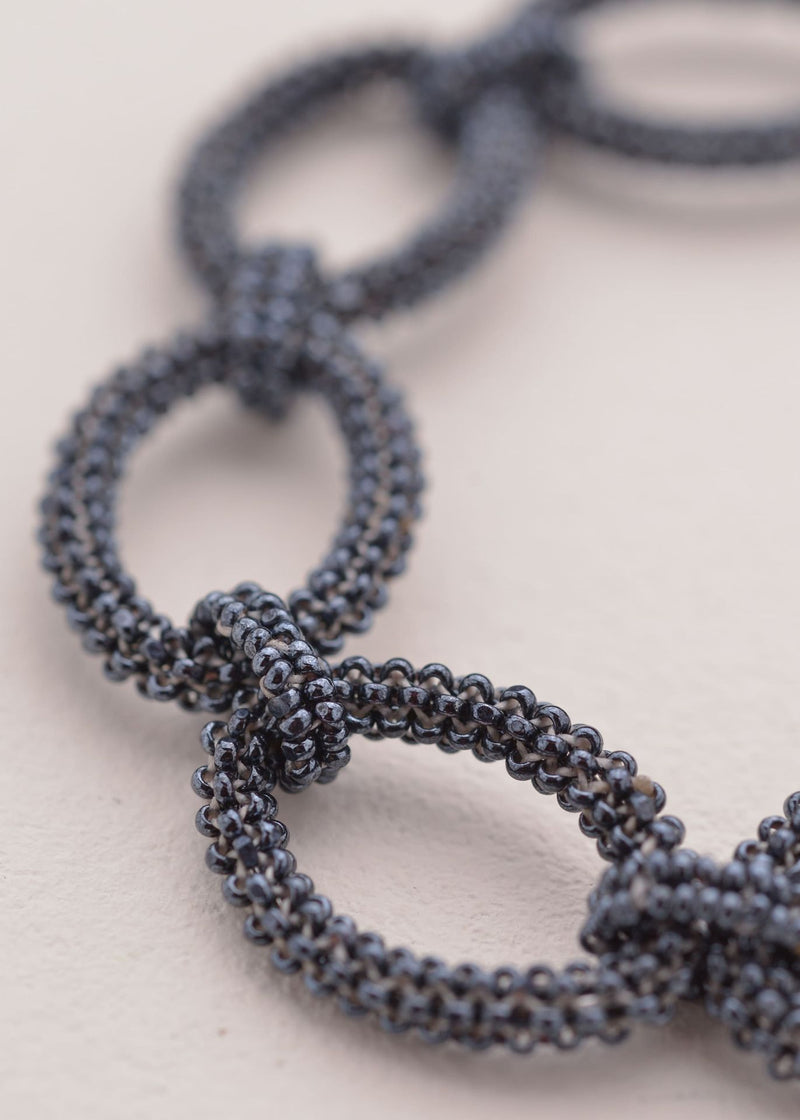 TAWARI METALLIC GRAY HOOP BRACELET