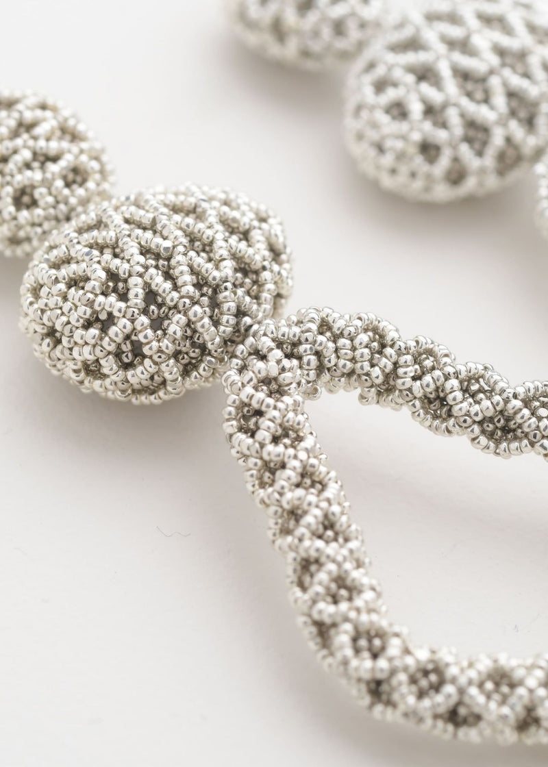 ARETES HAUTE TEJIDO ABIERTO TAWARI PLATA PLATINO