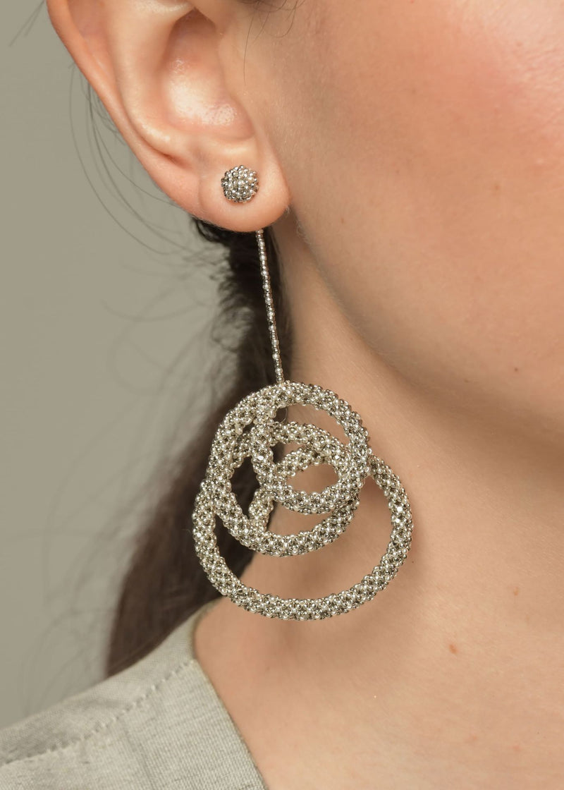 HAIKURI DROP EARRINGS SILVER PLATINUM
