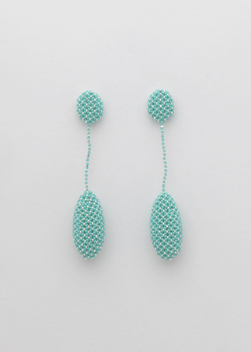 ARETES COLGANTES TAWARI PLATA AZUL TURQUESA