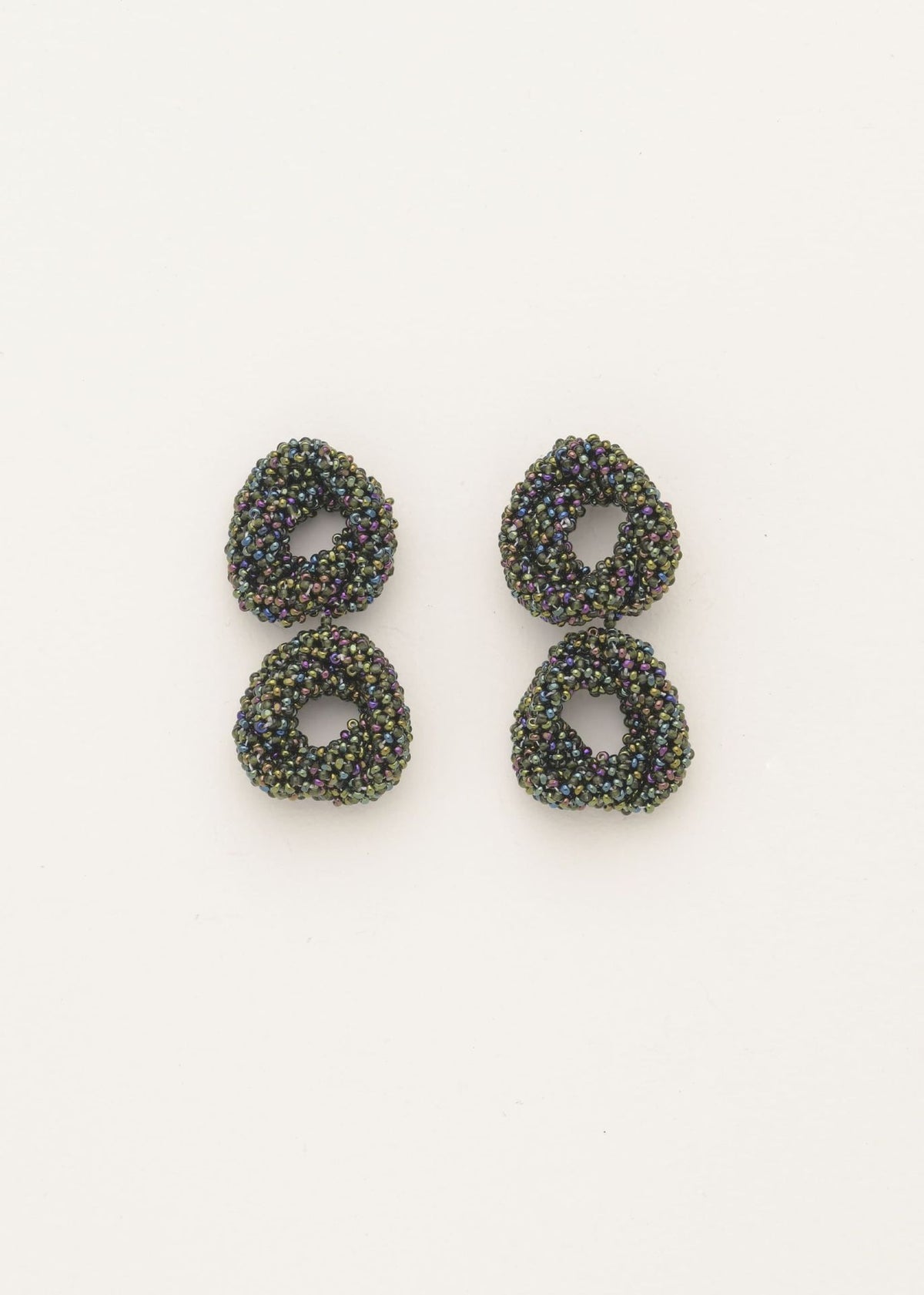 ARETES DOS HAIKURI VERDE TORNASOL VERDE BOTELLA OBSCURO