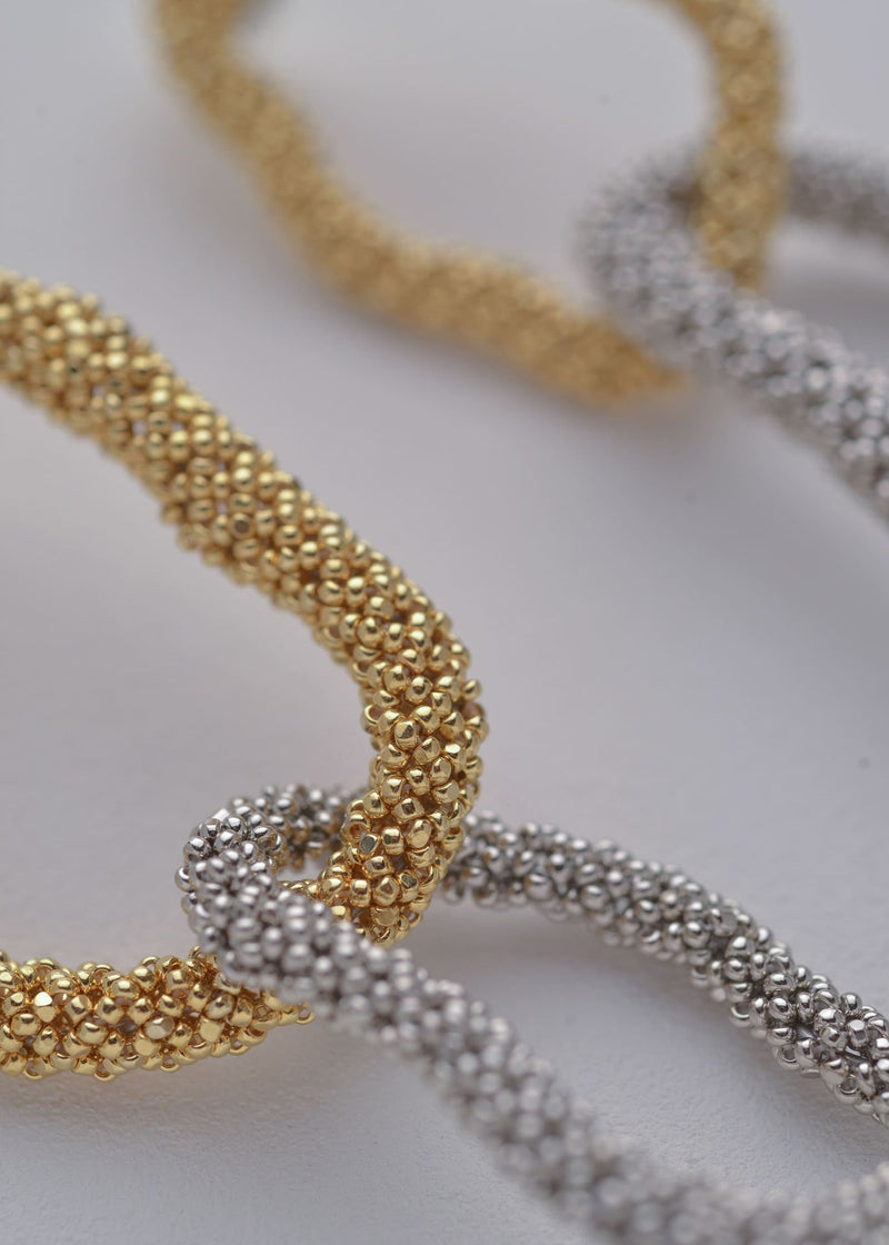 KIPURI LINK EARRINGS GOLD PLATINUM