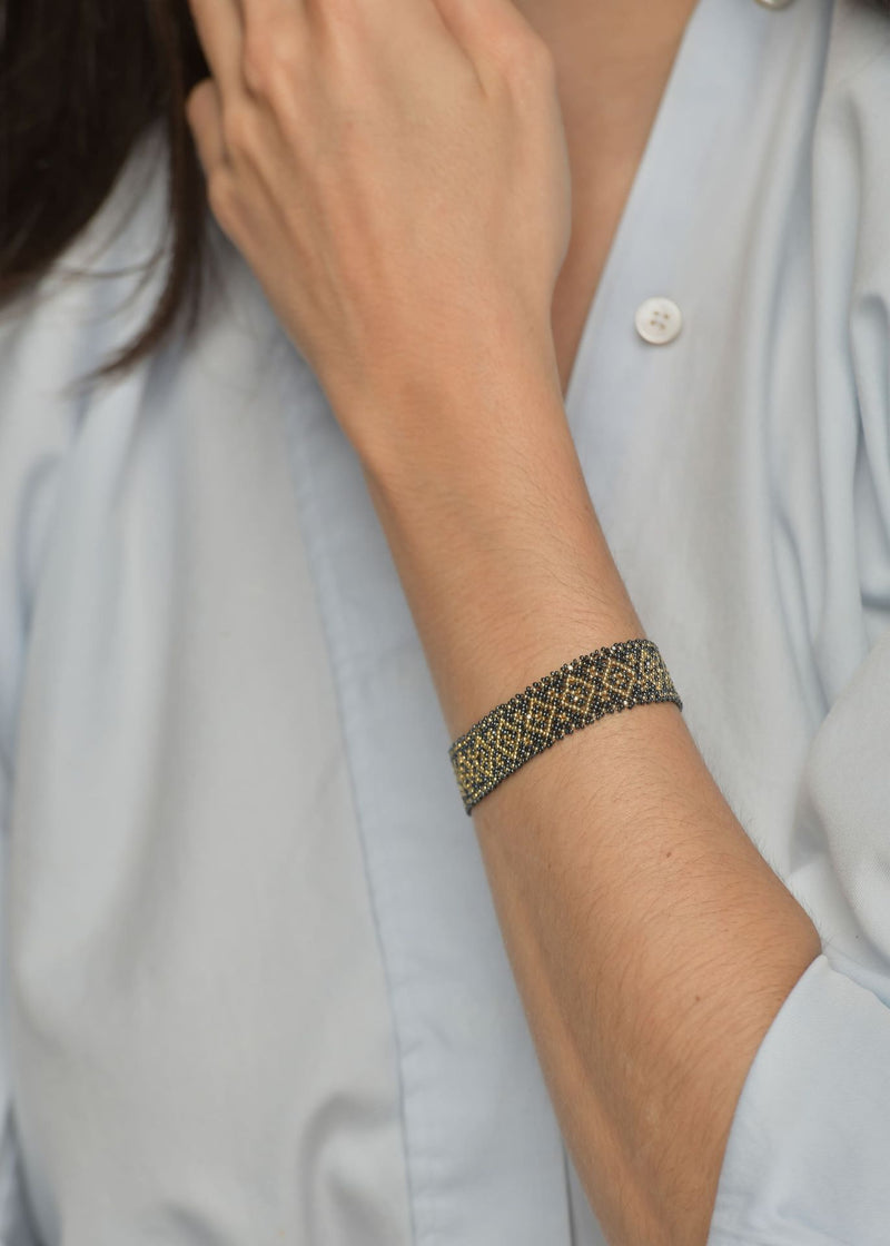 BRACELET HUTA MARTHA METALLIC GREY GOLD