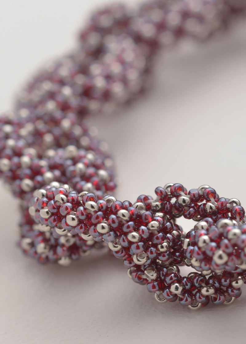 HUTA BRACELET CHAIN PLATINUM TG GARNET LUSTER