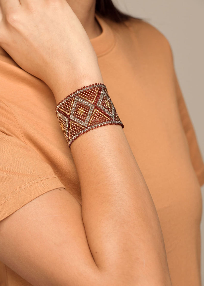 HAIKA MARTHA BRACELET GOLD PLATINUM CHERRY RED