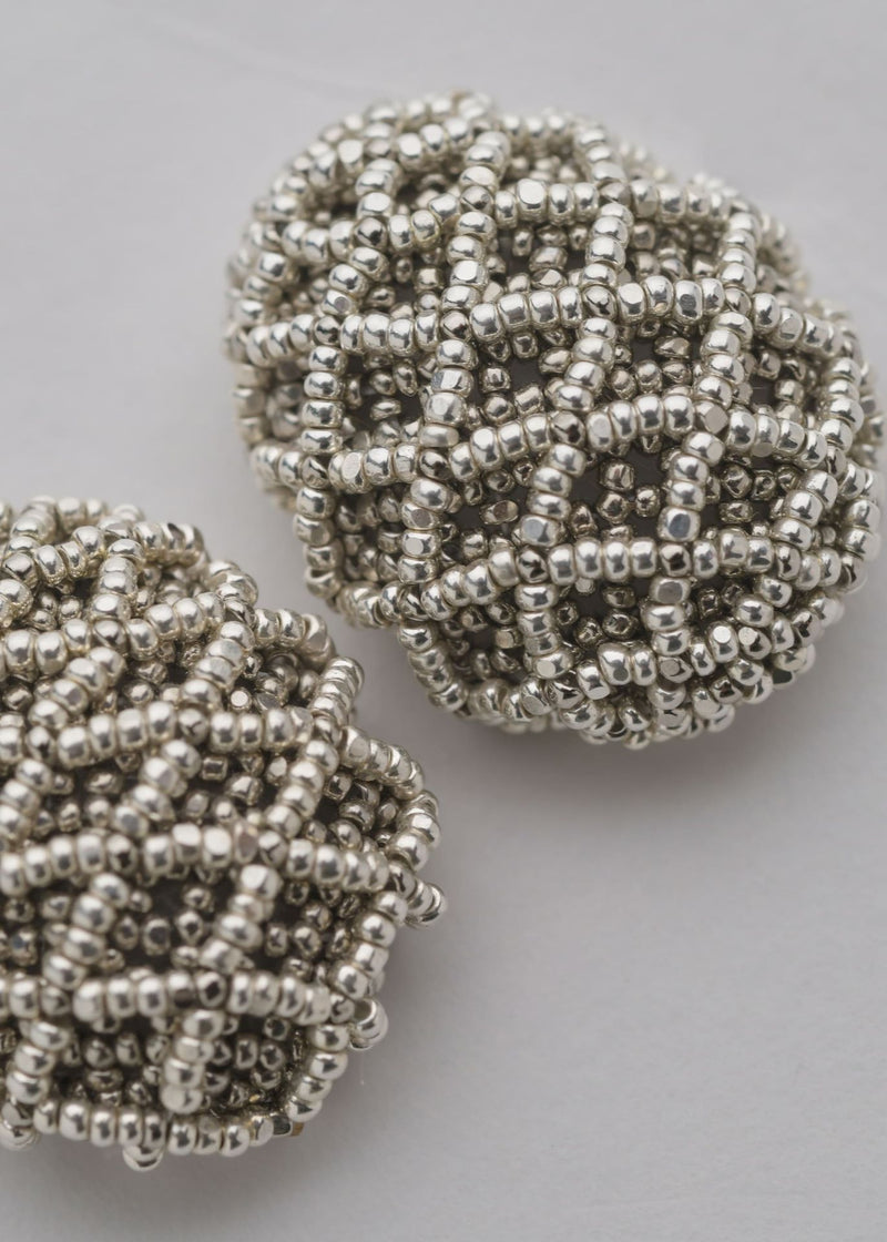 OPEN WEAVE STUDS TAWARI PLATINUM SILVER
