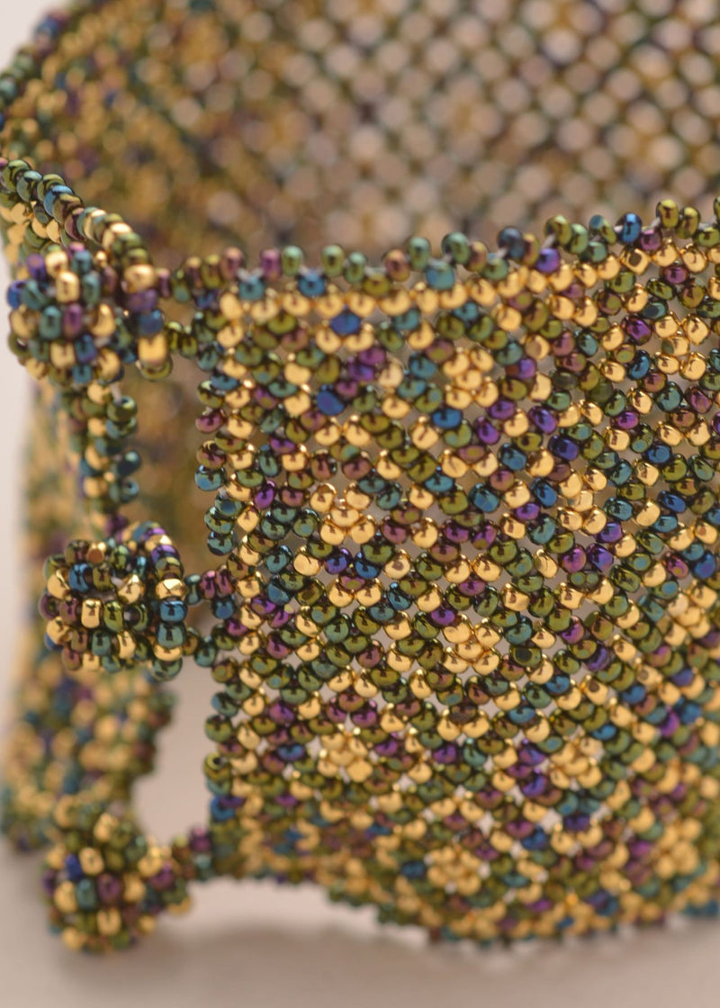 HAIKA MARTHA IRIDESCENT GREEN GOLD BRACELET
