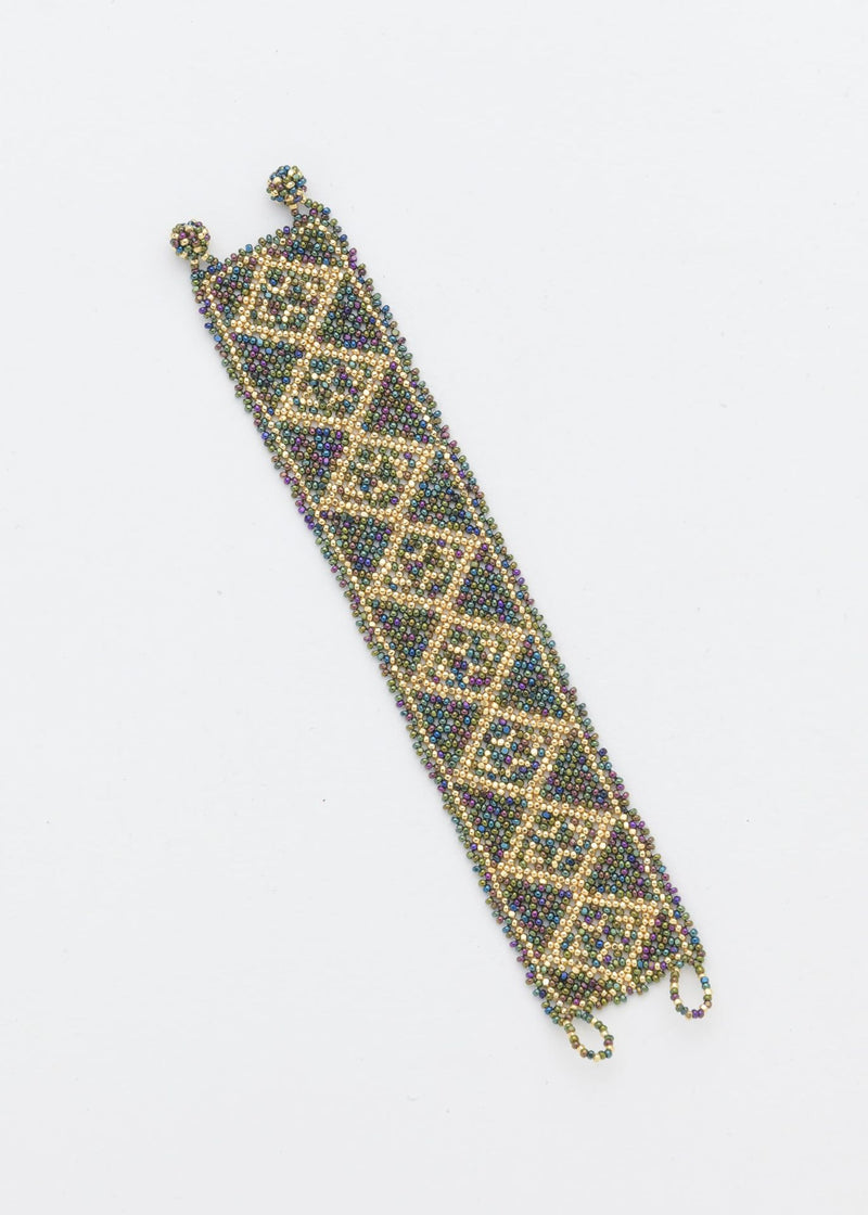MARTHA IRIDESCENT GREEN GOLD BRACELET