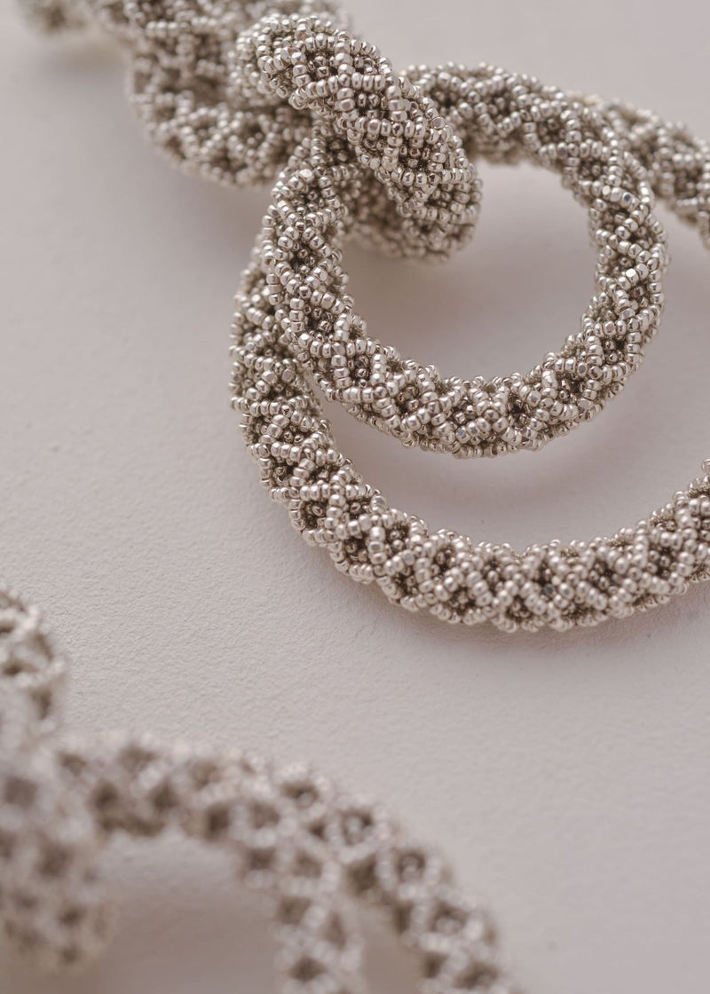 NAWI FIVE-HOOP EARRINGS, PLATINUM-PLATED SILVER