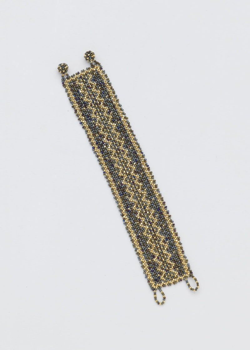 MARTHA MILITARY GREEN GOLD BRACELET