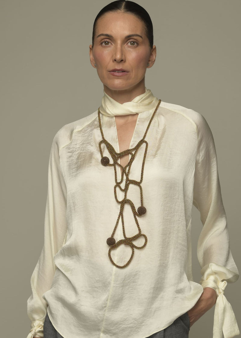VEST TRAMA SATEL GOLD IRIS COPPER