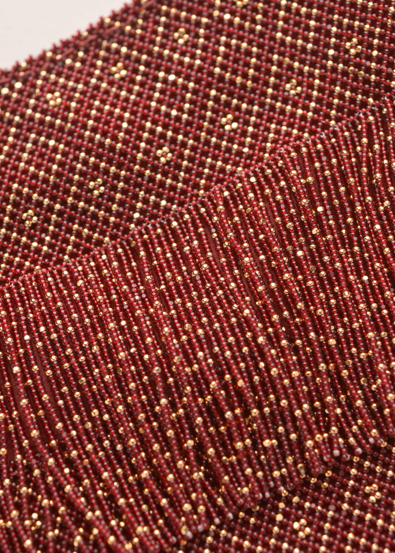 MORRAL TIRAS ORO ROJO JAMAICA