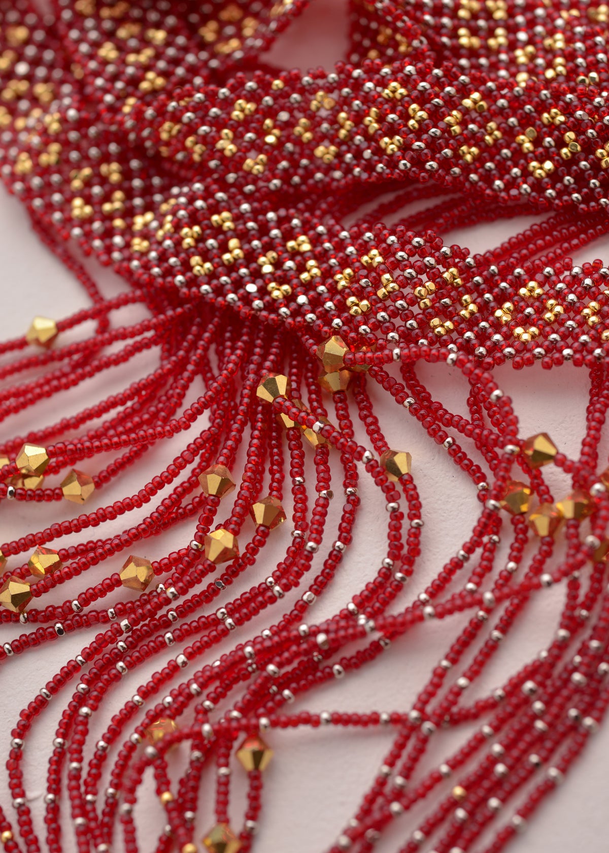CINTILLA MARTHA ORO PLATINO ROJO CEREZA