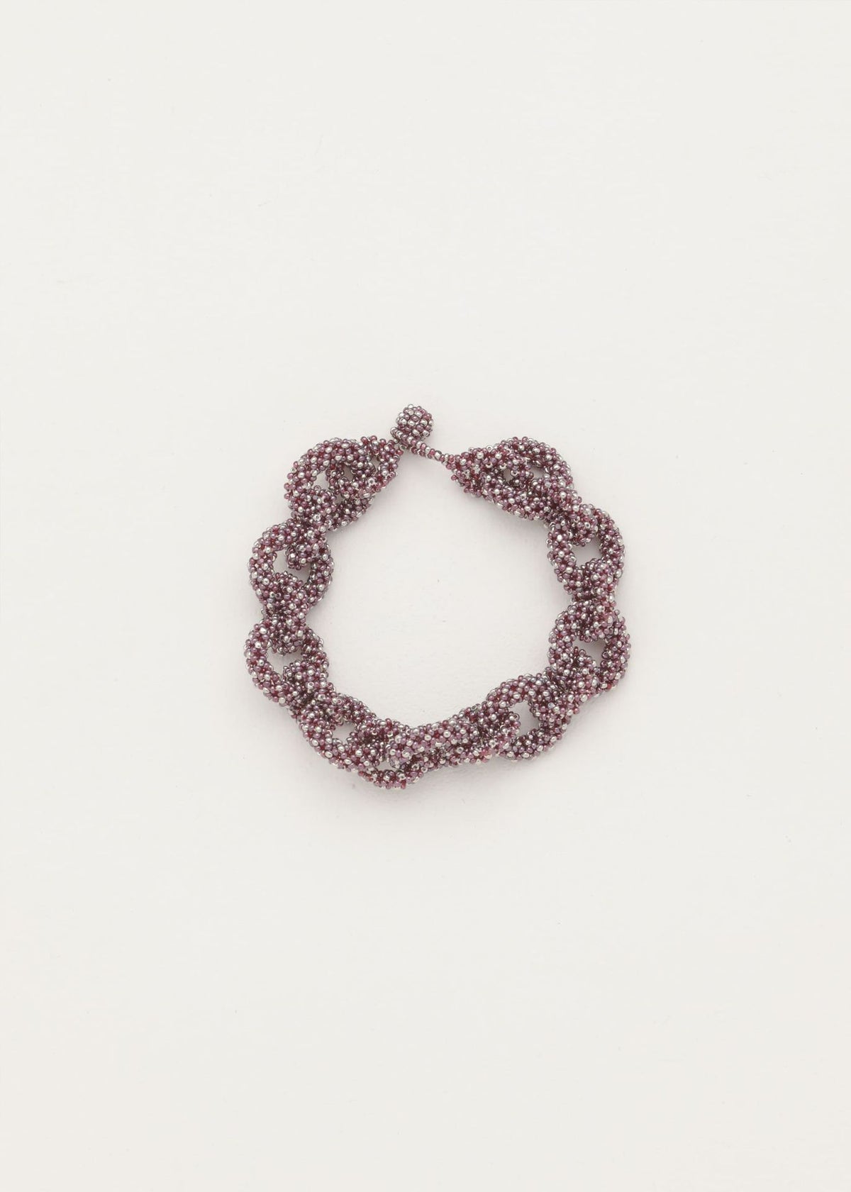 HUTA BRACELET CHAIN PLATINUM TG GARNET LUSTER