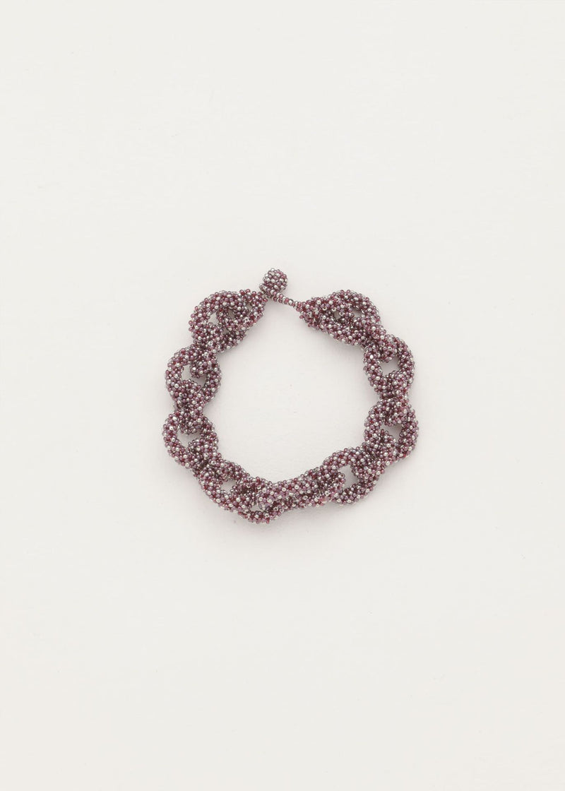 HUTA BRACELET CHAIN PLATINUM TG GARNET LUSTER