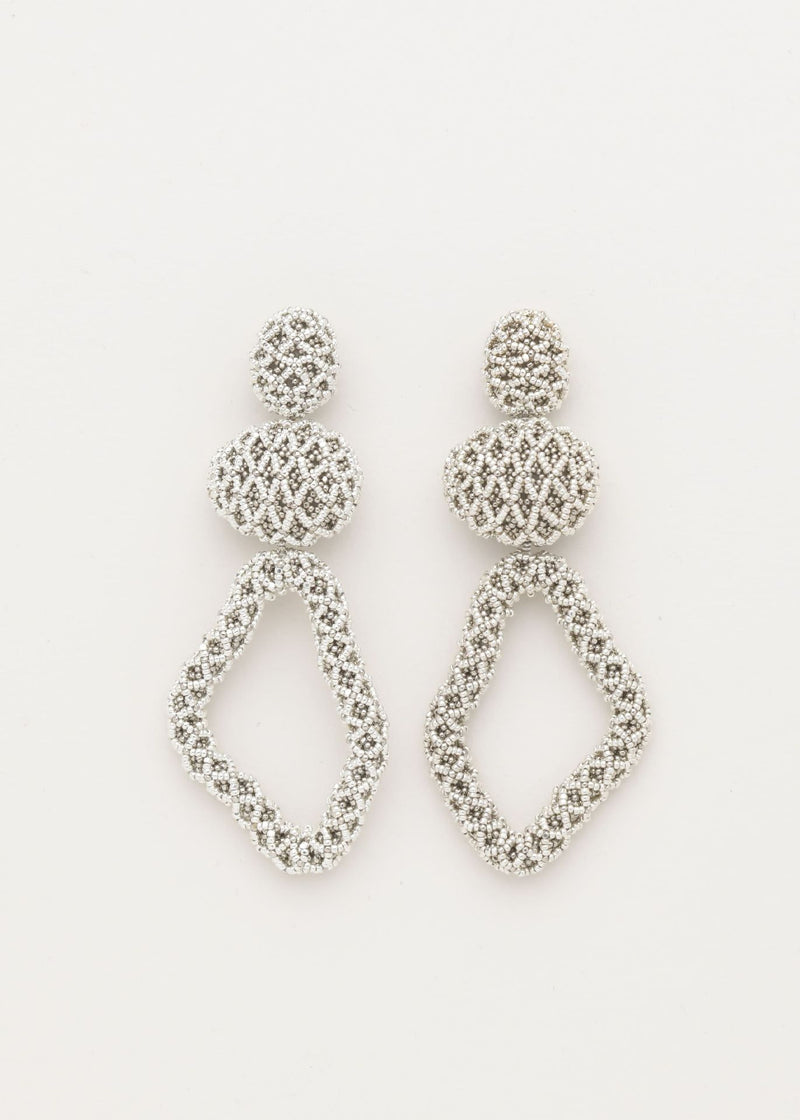 ARETES HAUTE TEJIDO ABIERTO TAWARI PLATA PLATINO