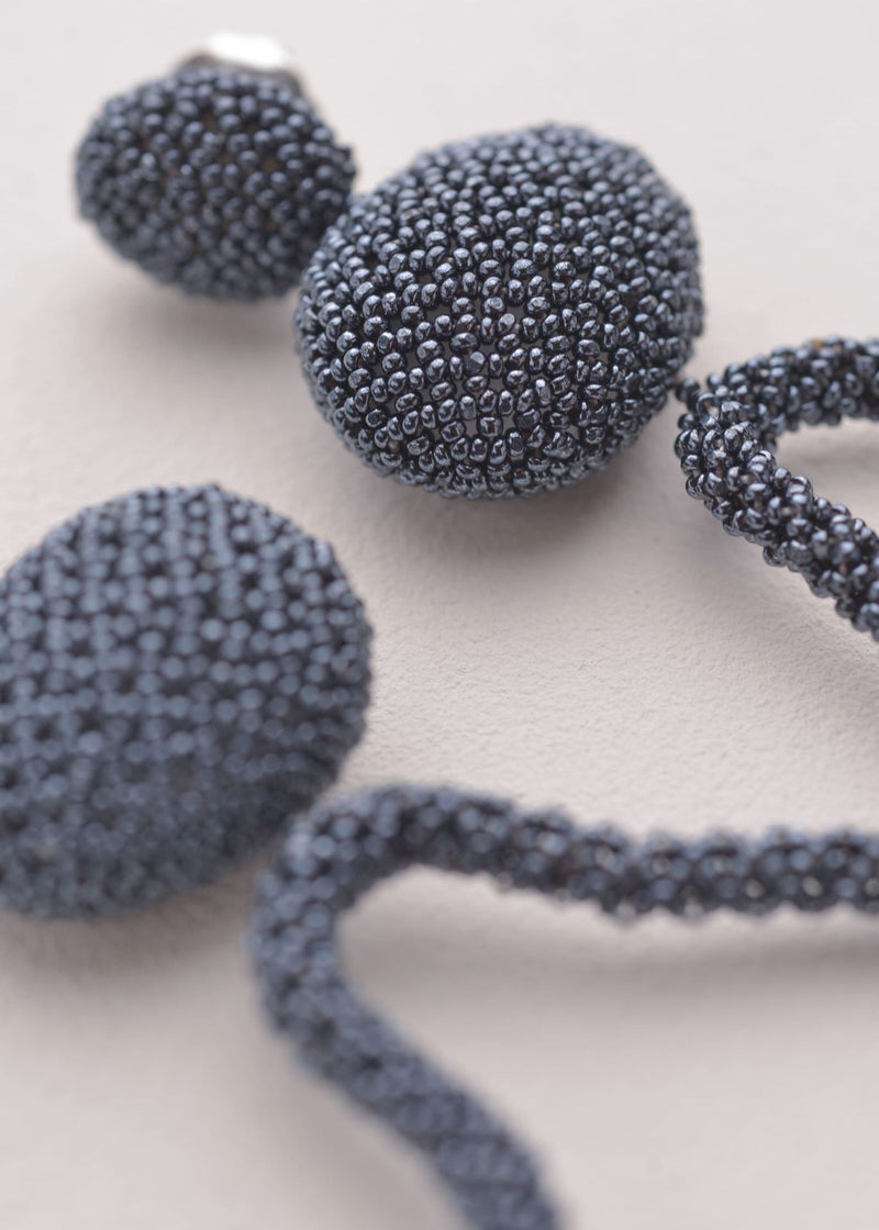 TAWARI HAUTE METALLIC GRAY EARRINGS