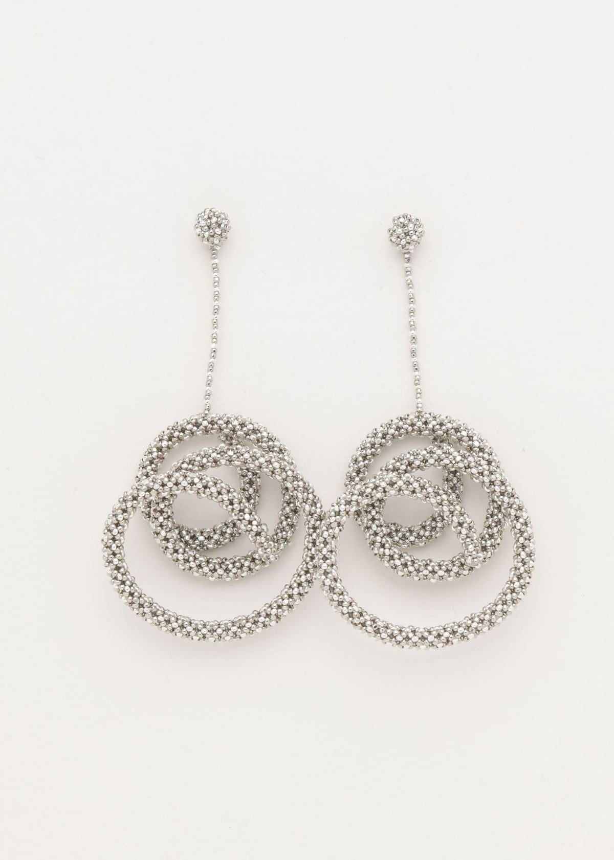 HAIKURI DROP EARRINGS SILVER PLATINUM