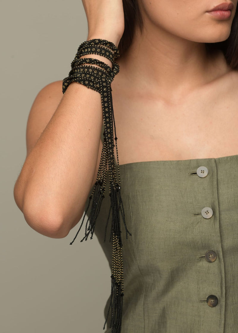 MARTHA GOLD BLACK RIBBON