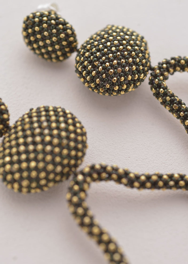 HAUTE TAWARI BLACK GOLD EARRINGS