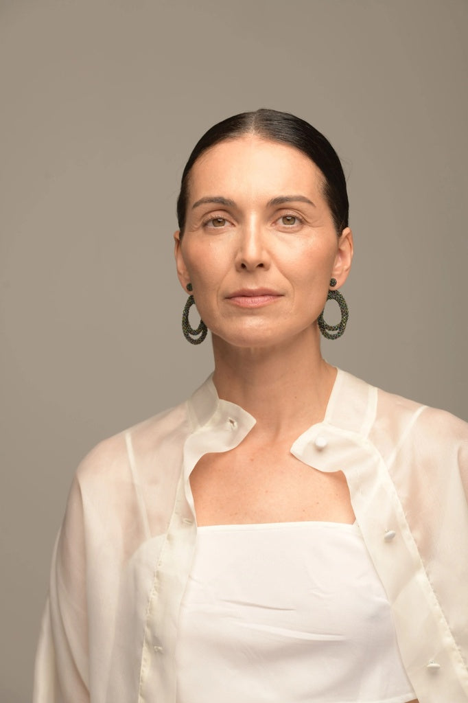 ITSARI HAIKURI IRIDESCENT GREEN EARRINGS
