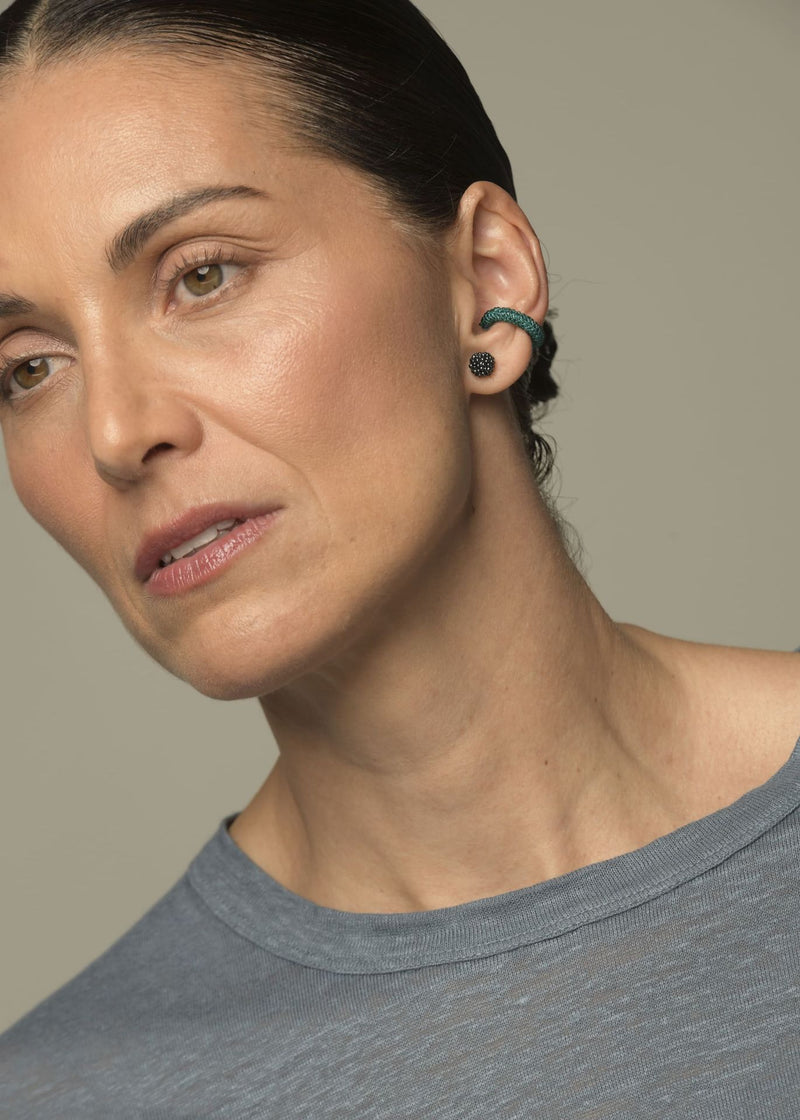 EARCUFF HUTA MARTHA VERDE ESMERALDA TRANSPARENTE