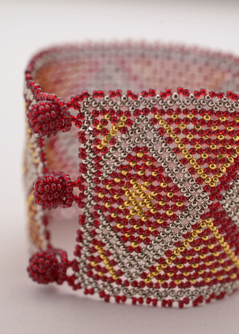 HAIKA MARTHA BRACELET GOLD PLATINUM CHERRY RED