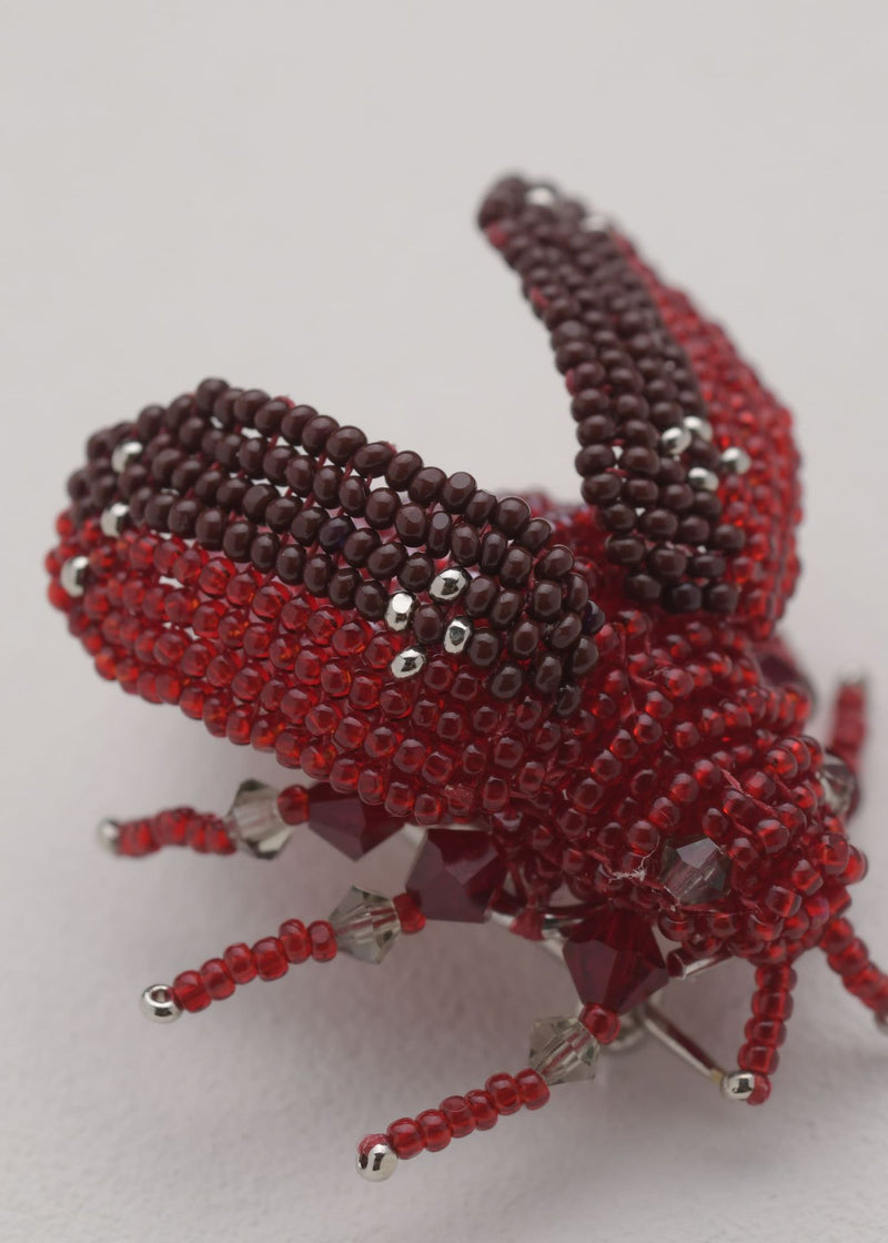 CHERRY RED FLY BROOCH