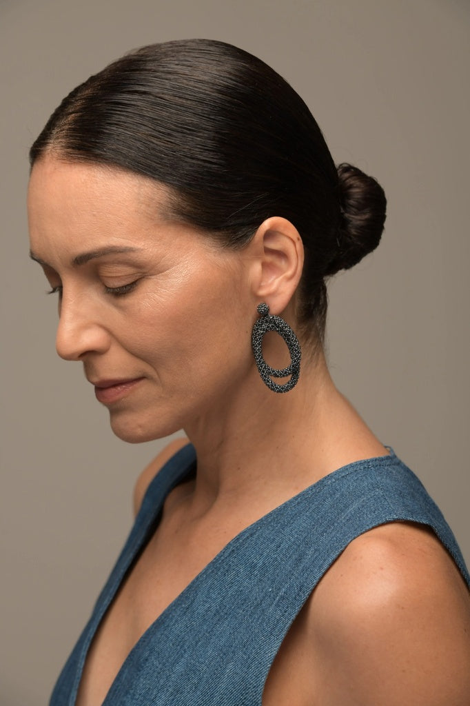EARINGS ITSARI HAIKURI METALLIC GRAY