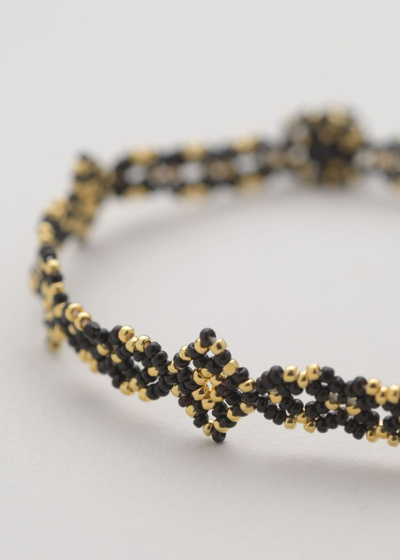GOD'S EYE BRACELET BLACK GOLD CHAIN